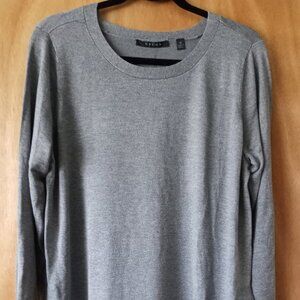 Cyrus Long Sleeve Pullover Sweater Side Slits Size 1X Heather Grey NWT $89